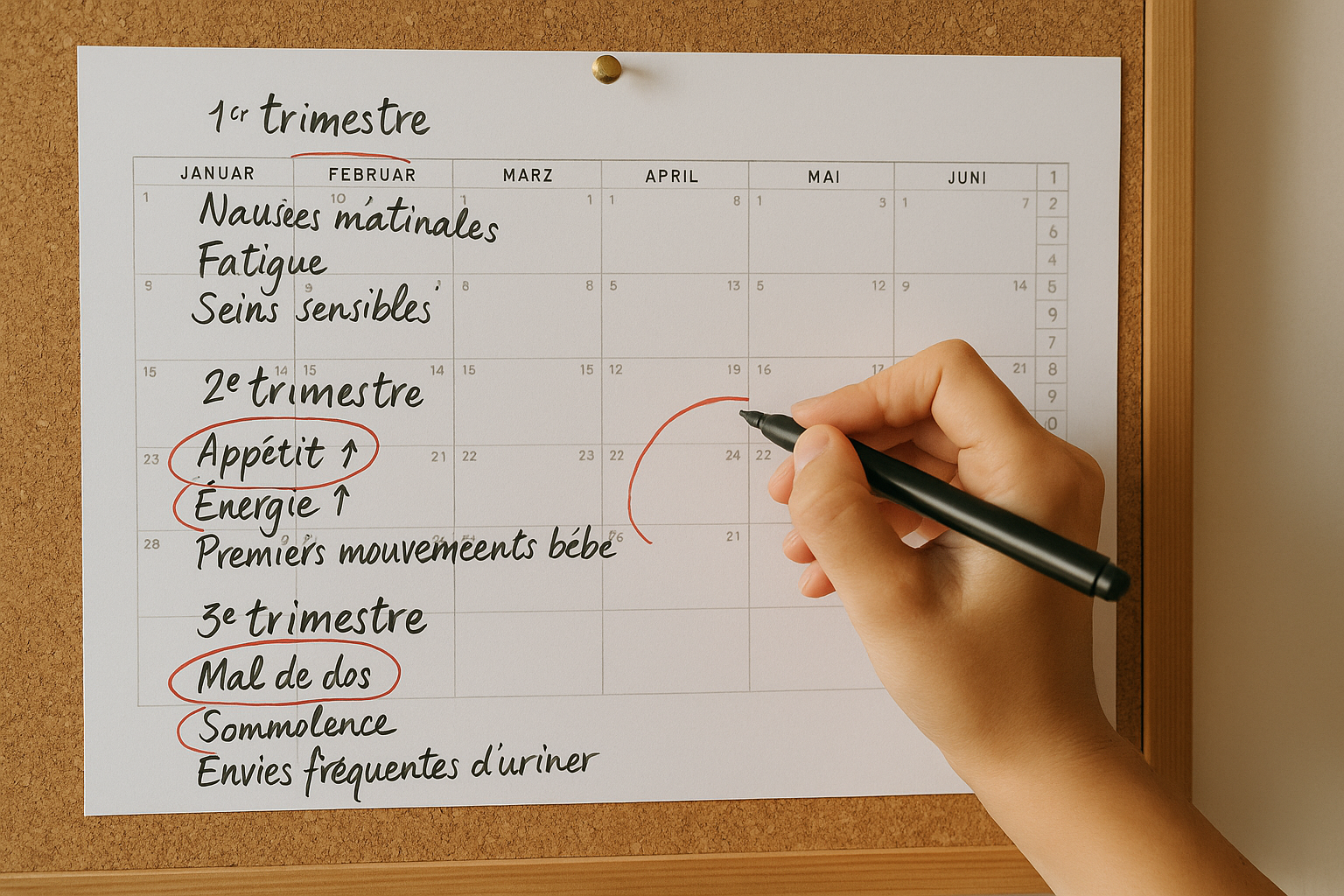 Symptômes par période